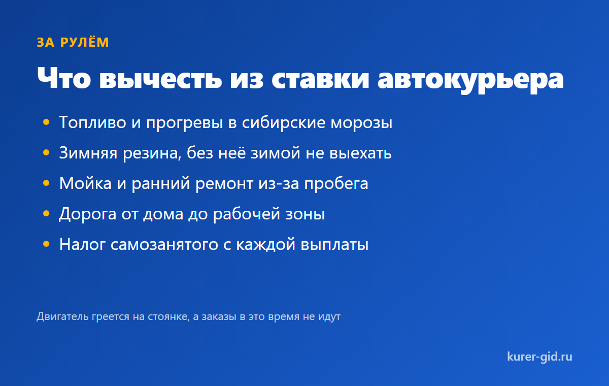 Сколько остаётся у автокурьера после расходов