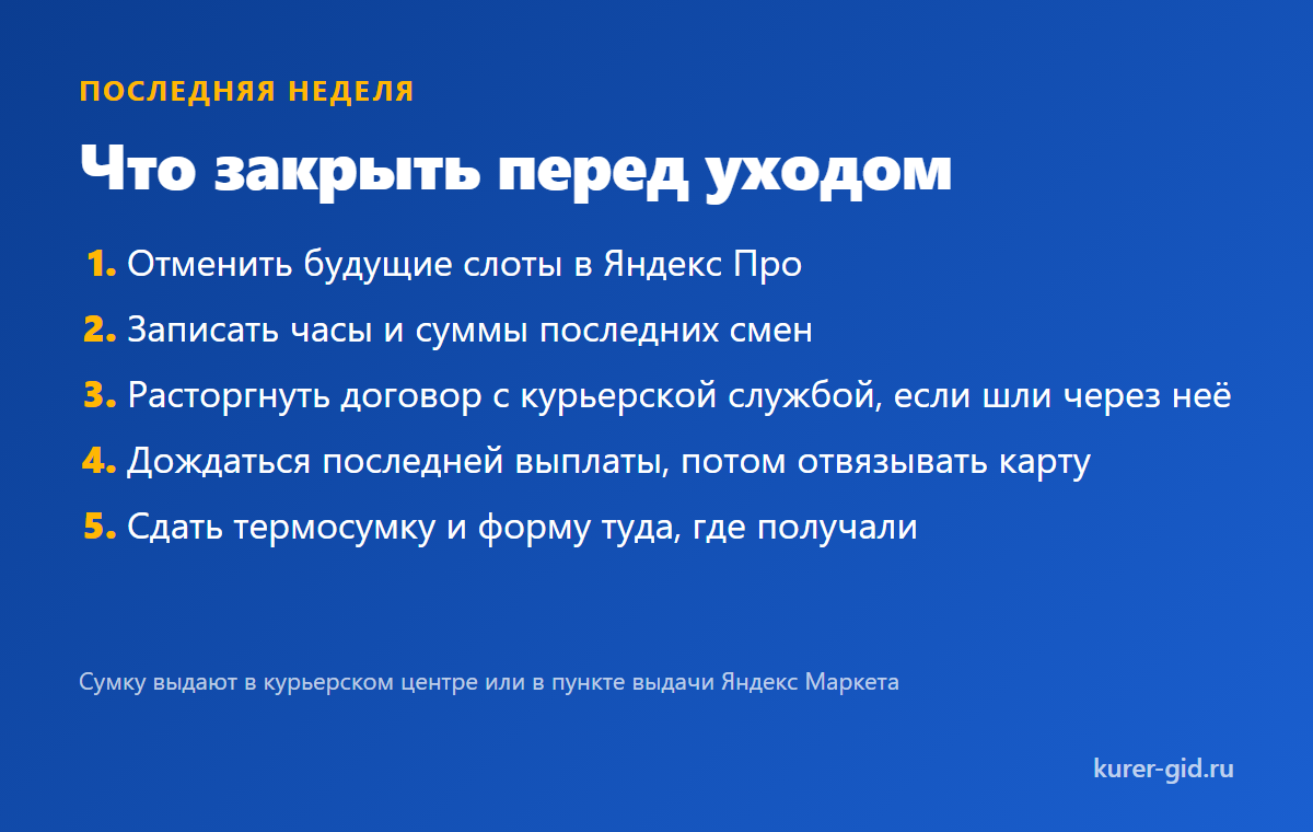 Что закрыть перед уходом из Яндекс Еды