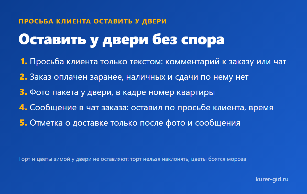 Оставить у двери без спора: шесть шагов