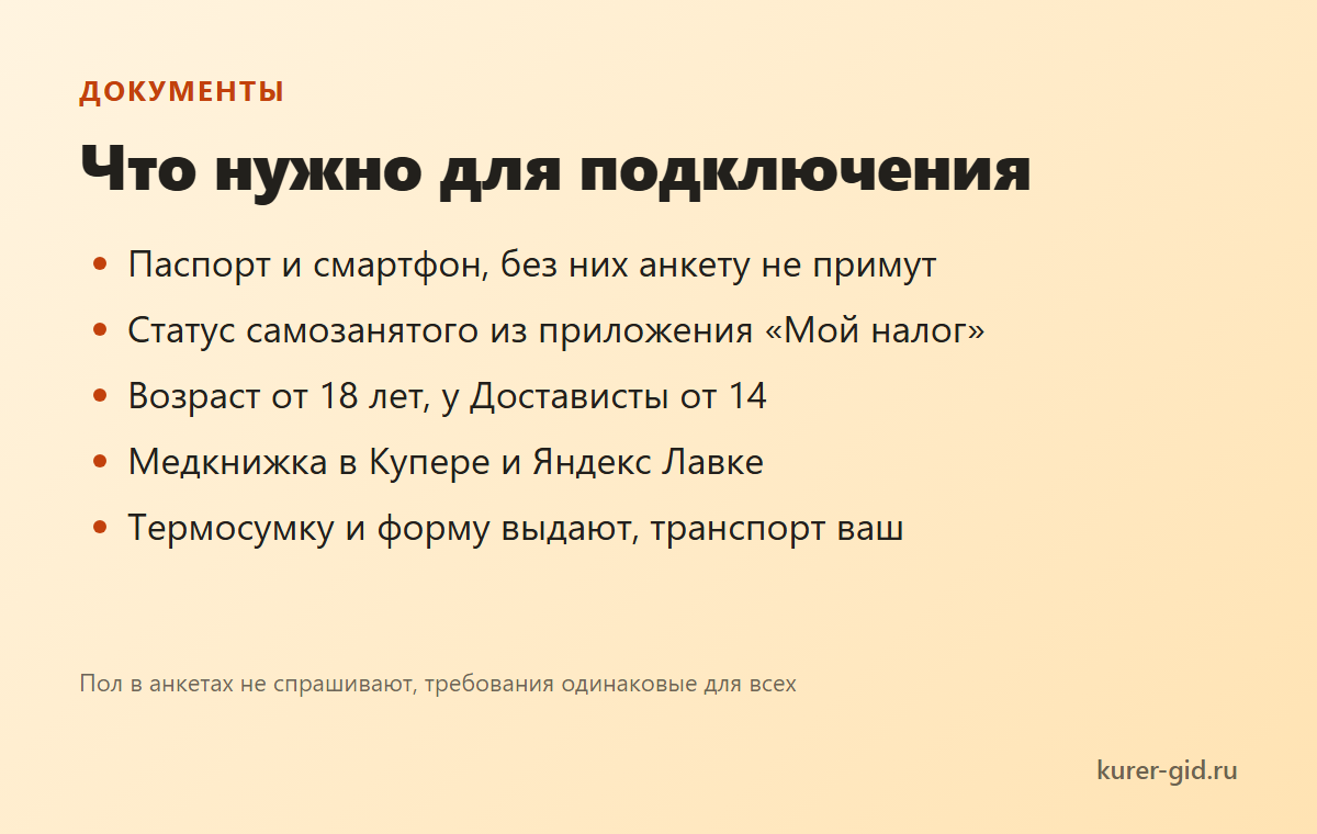 Документы для подключения