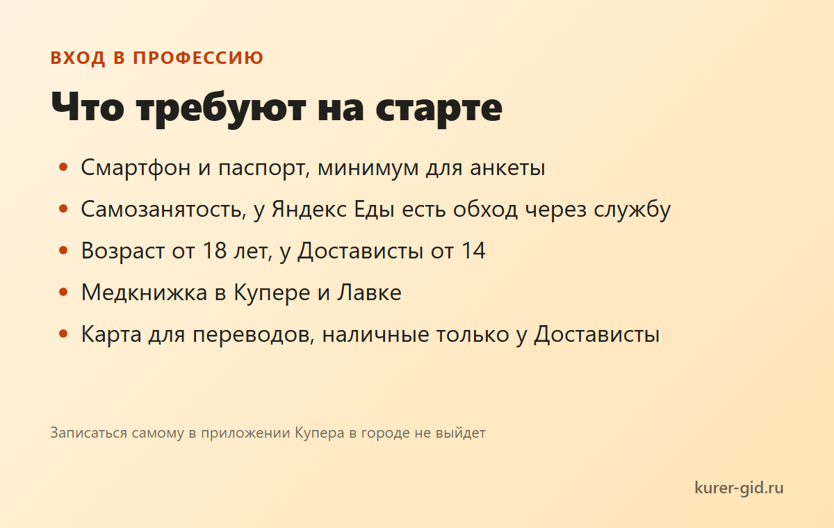 Что требуют на старте