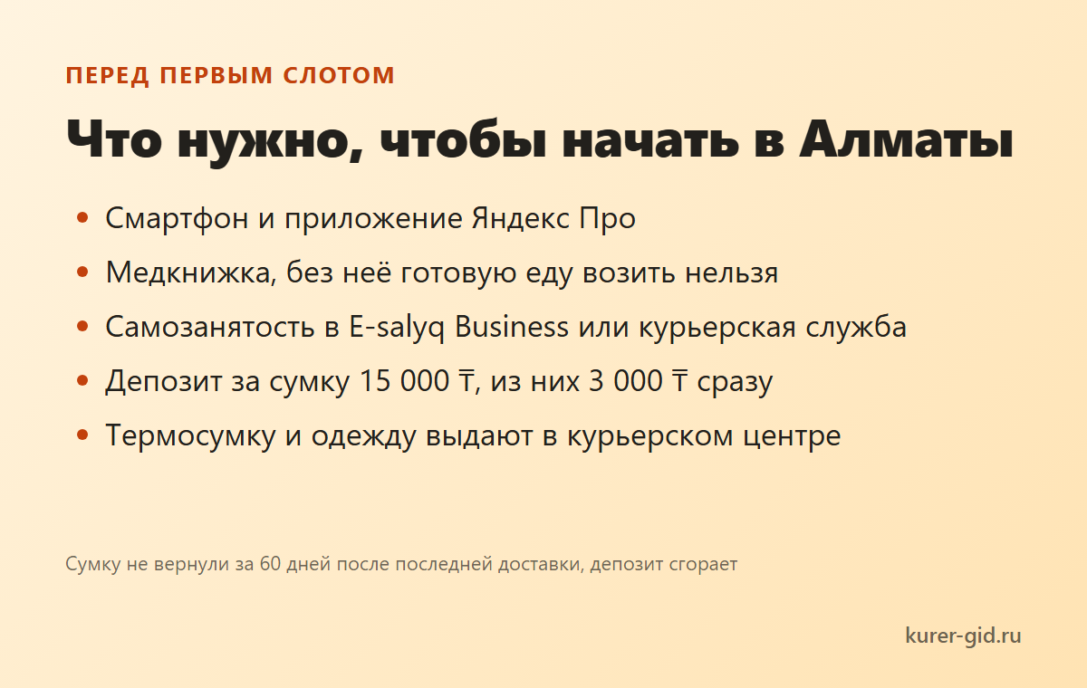 Что нужно для первого слота в Алматы
