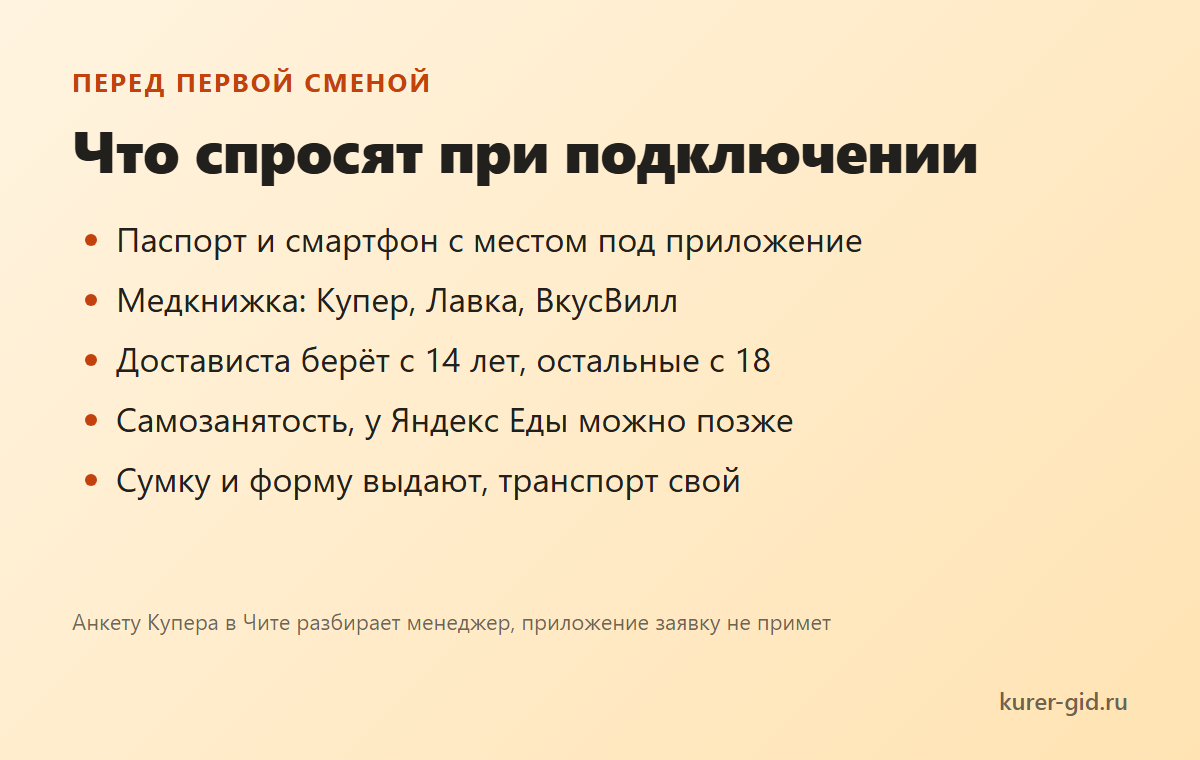 Минимум для первой смены