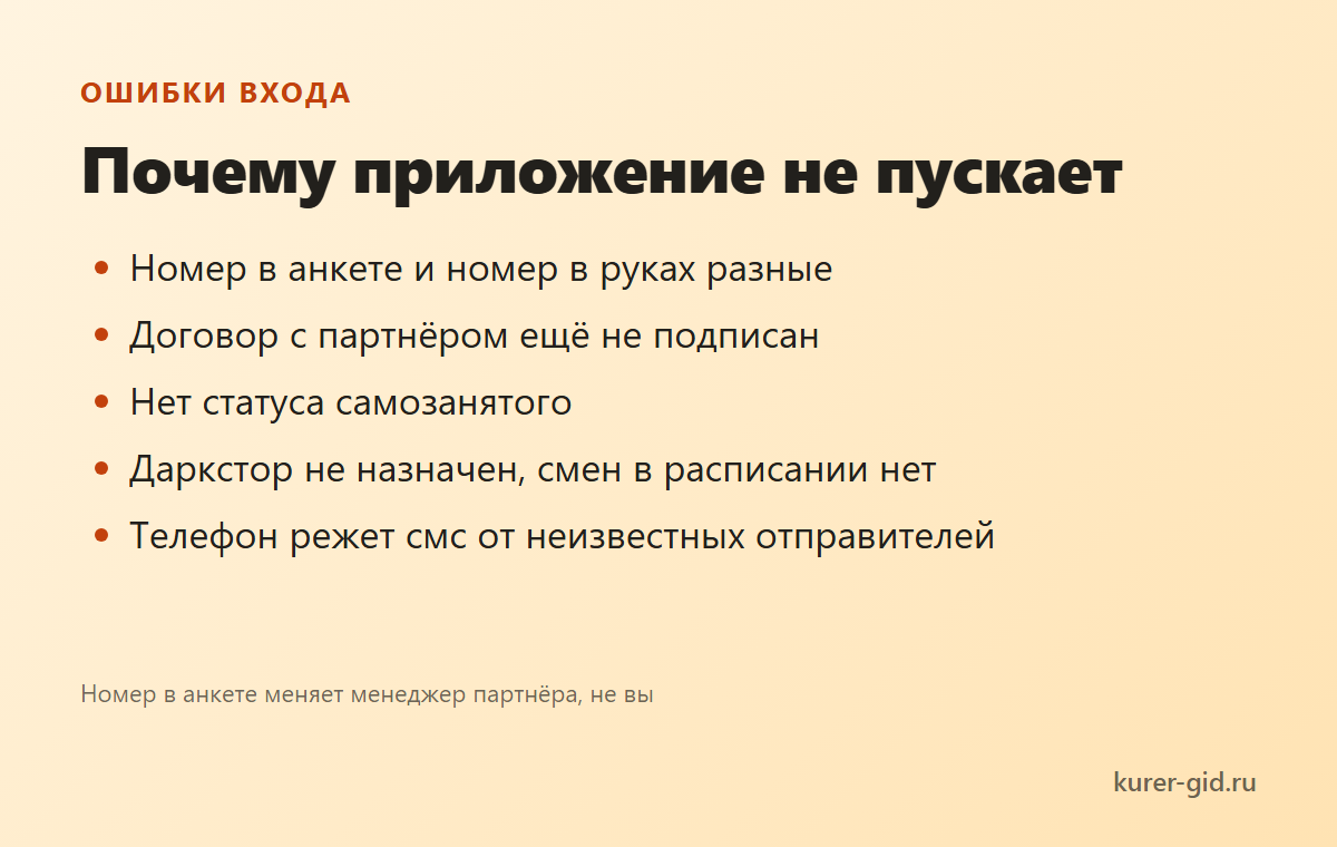 Пять причин, по которым приложение не пускает