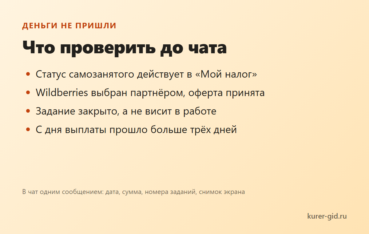 Ошибка платежа в ВБ Курьере: что проверить до чата