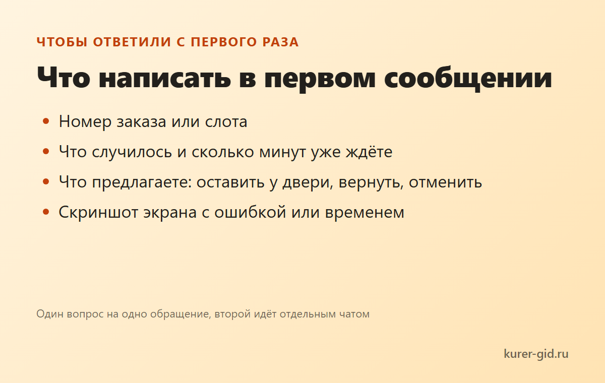 Что написать в первом сообщении