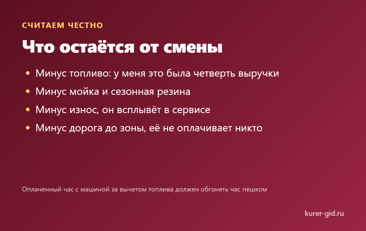 Что остаётся от смены после расходов