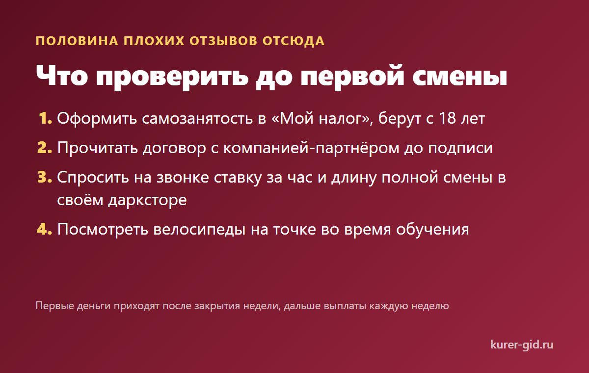 Что проверить до первой смены в Самокате