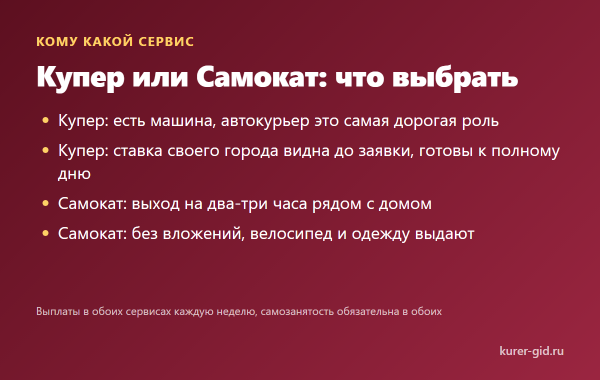 Кому подходит Купер, а кому Самокат