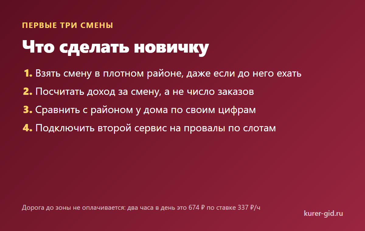 Что сделать в первые три смены
