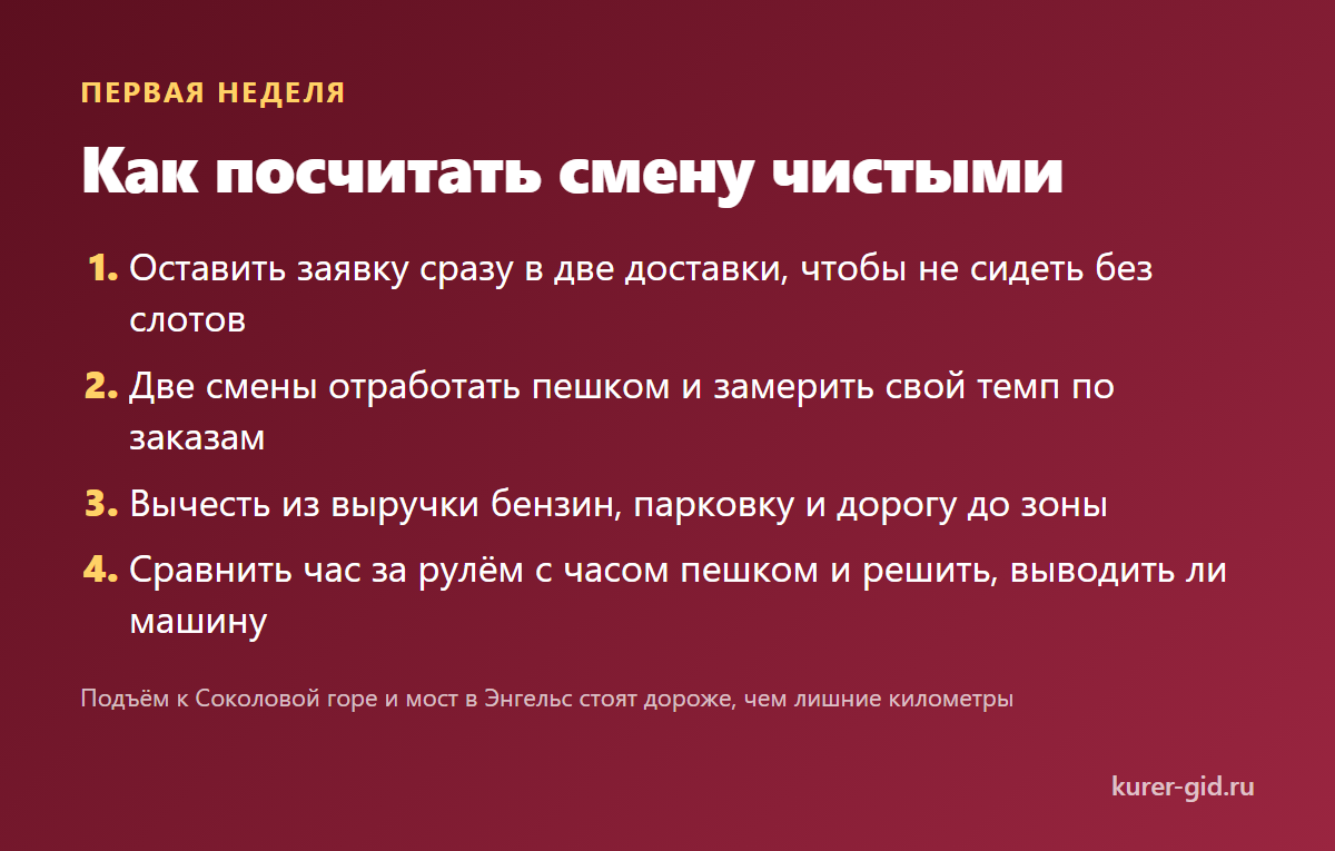 Как посчитать смену чистыми