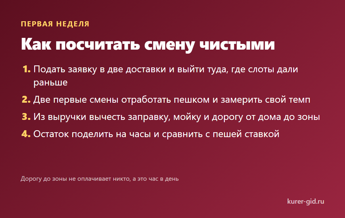 Как посчитать смену чистыми
