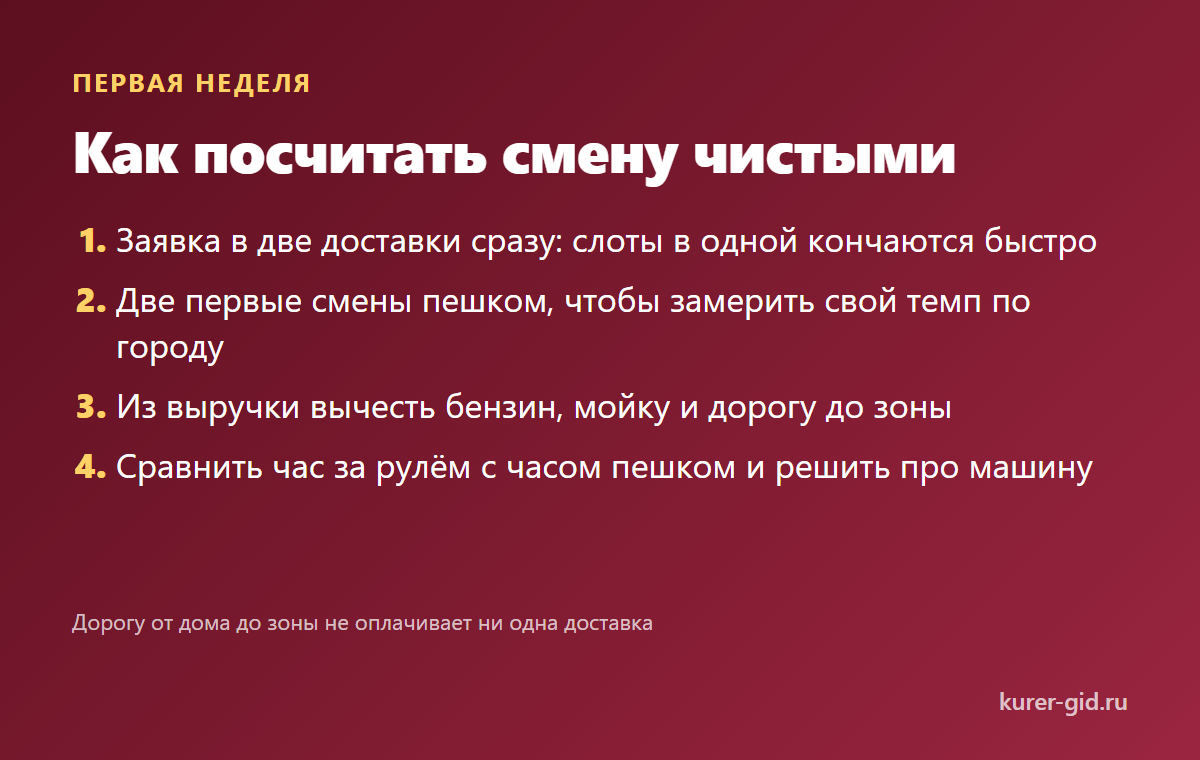 Как посчитать смену чистыми