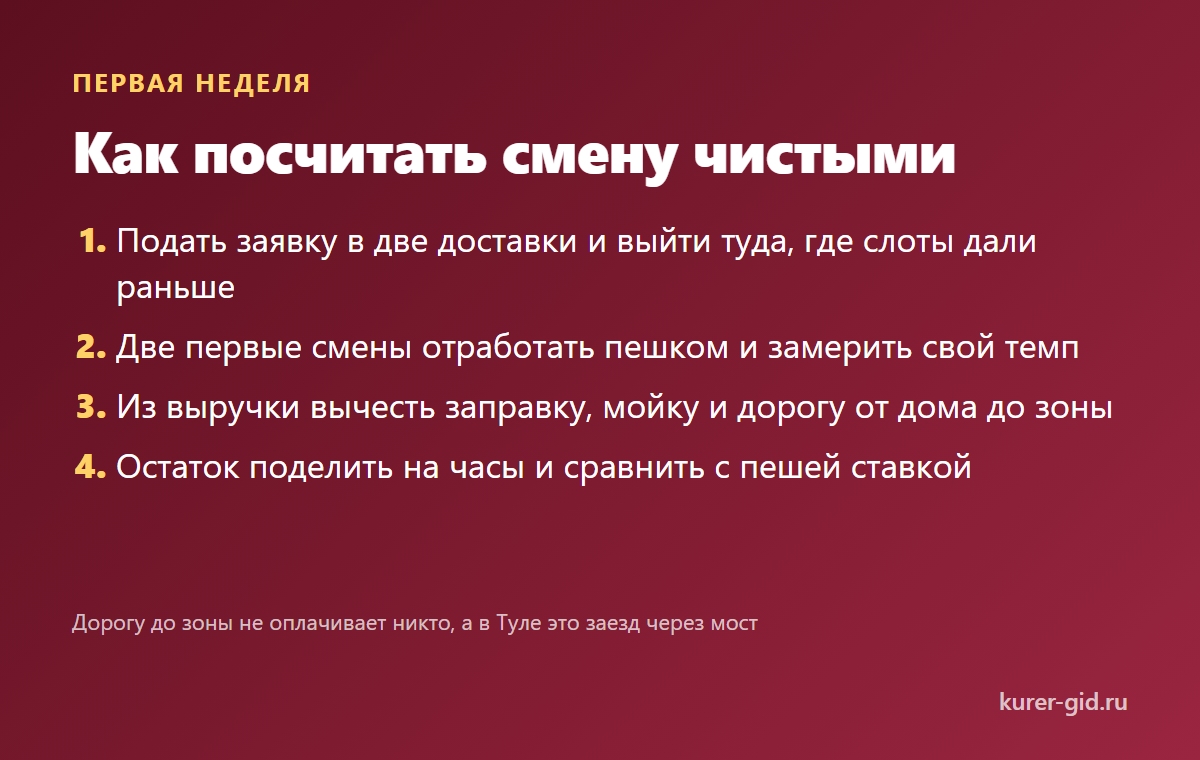 Как посчитать смену чистыми