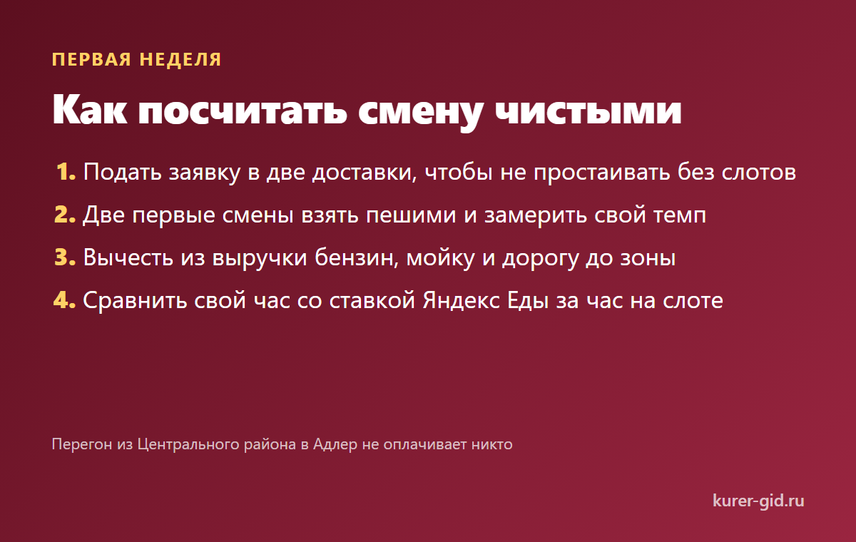 Как посчитать смену чистыми