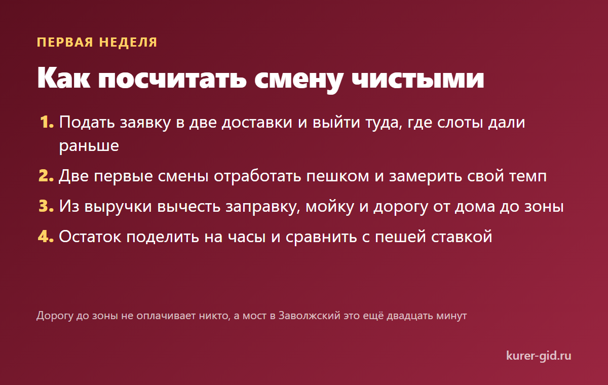 Как посчитать смену чистыми