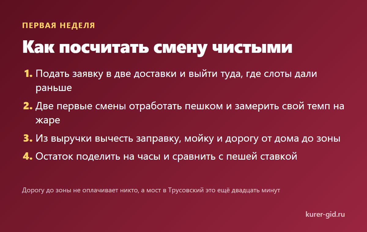 Как посчитать смену чистыми