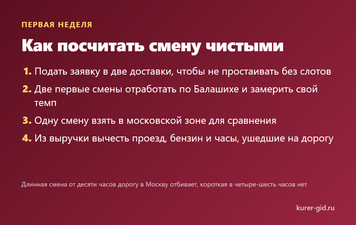 Как посчитать смену чистыми