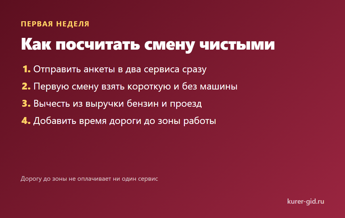 Как посчитать смену чистыми