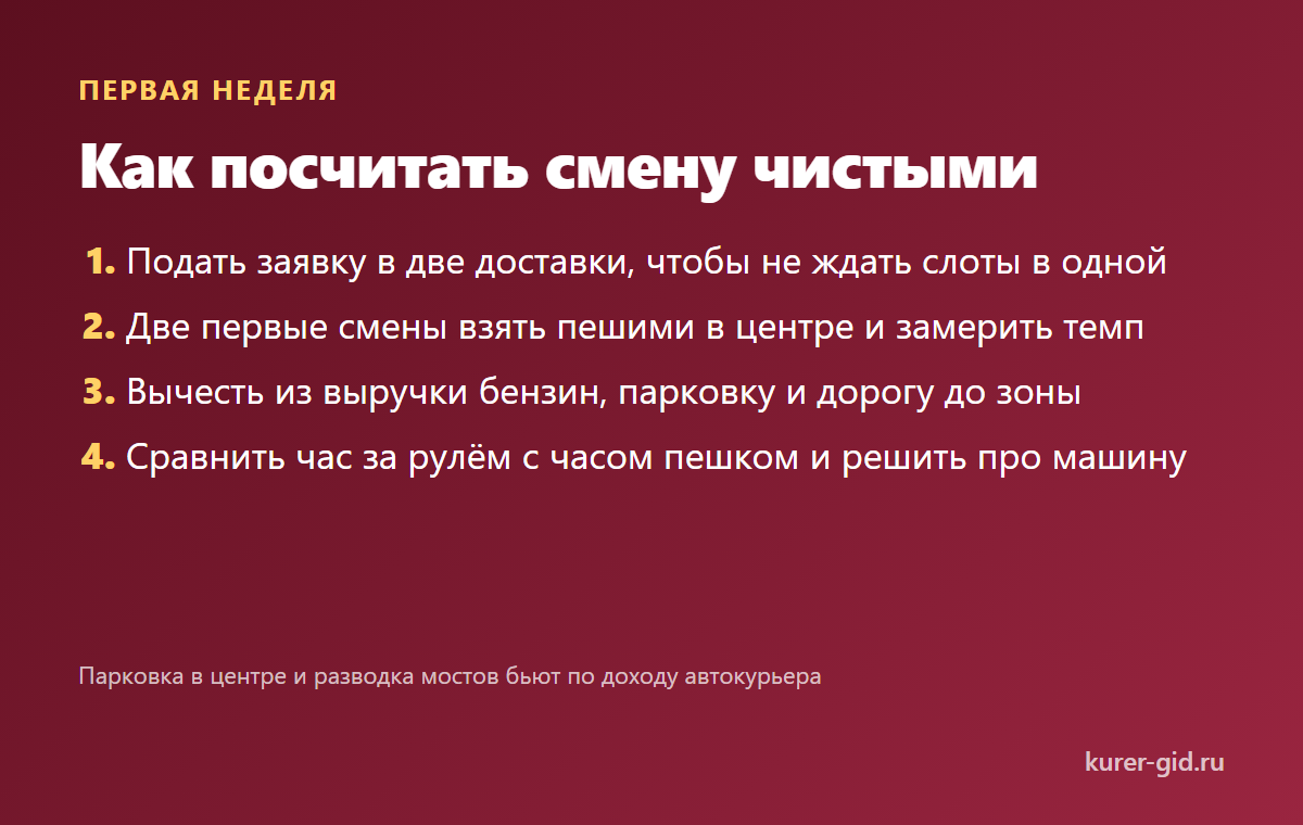 Как посчитать смену чистыми