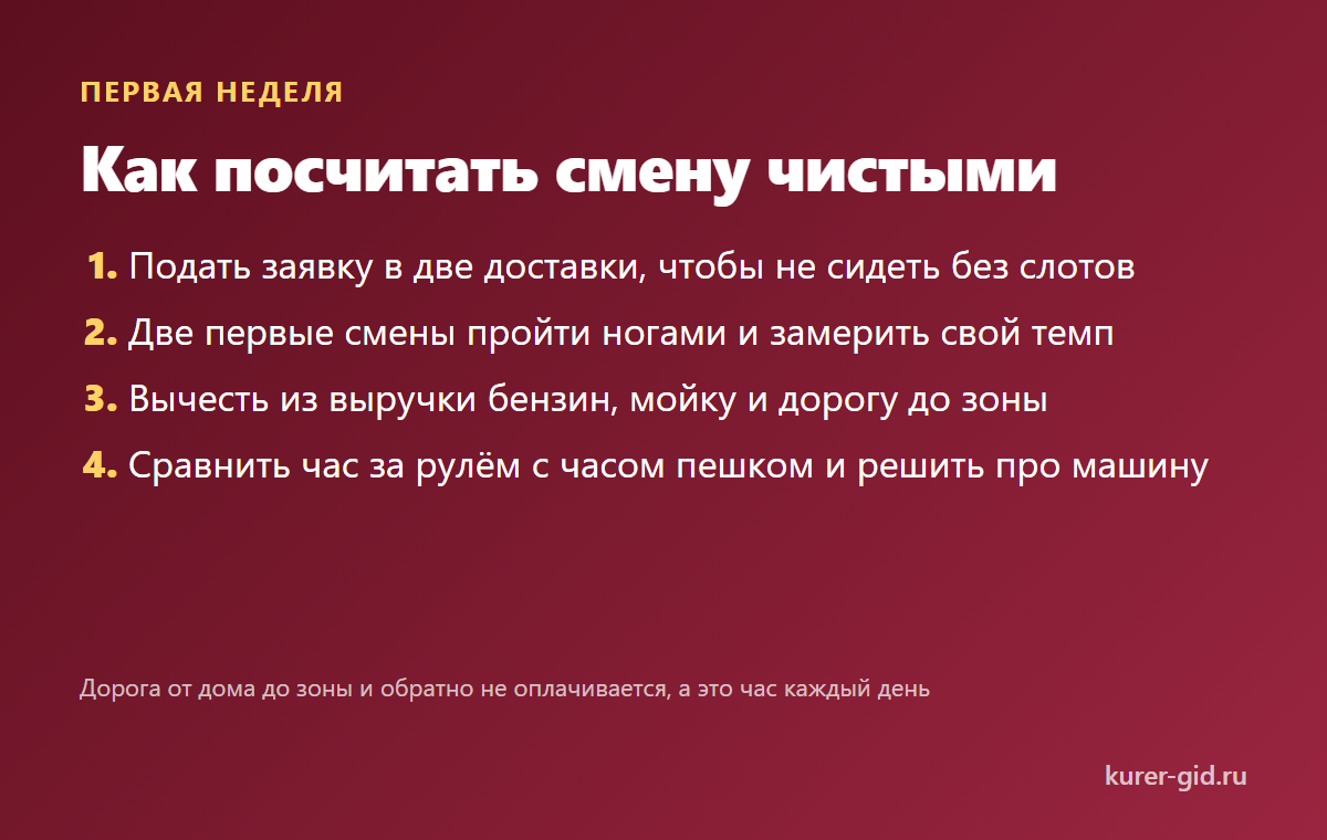 Как посчитать смену чистыми