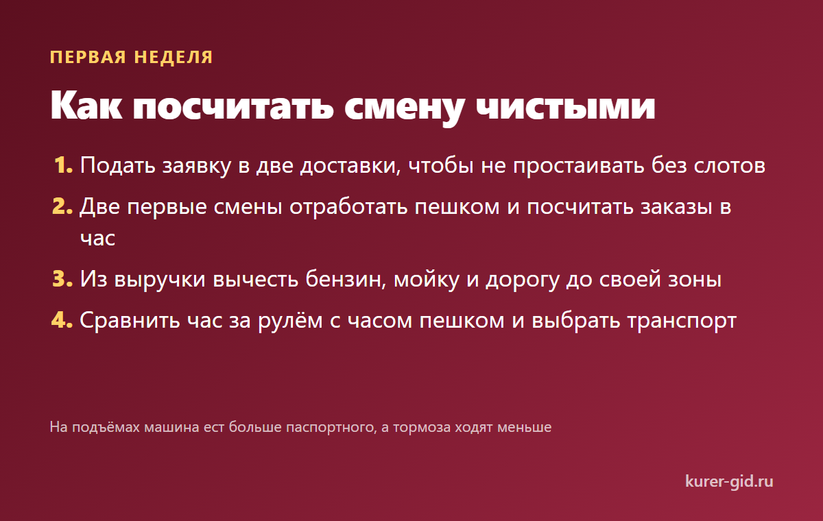 Как посчитать смену чистыми