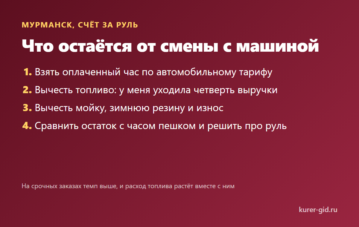 Что остаётся от смены с машиной
