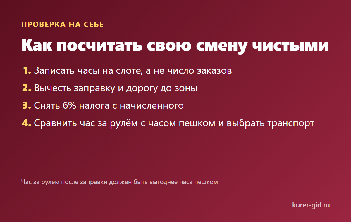 Как посчитать свою смену чистыми